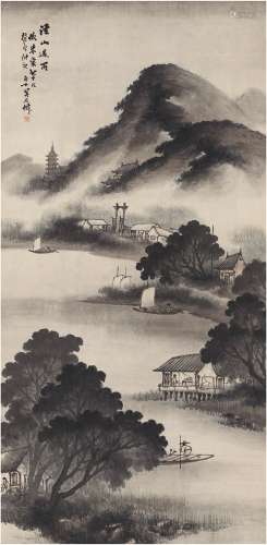 吴石僊（？～1916） 溪山过雨图