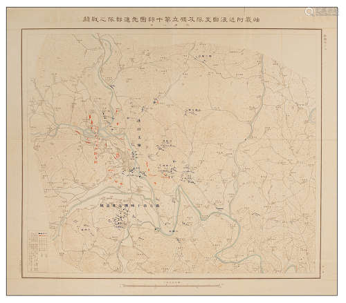 明治三十七年（1904）日本印制 岫岩附近浅田之队及独立第十师团先进部队之战斗