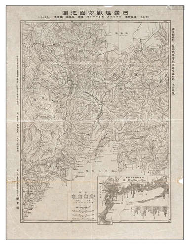 明治三十七年（1904）日本绘制 日露陆战方面地图