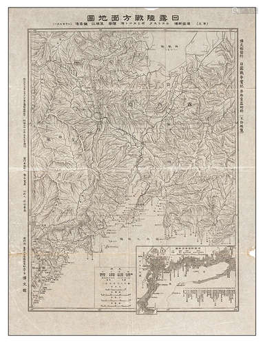 明治三十七年（1904）日本绘制 日露陆战方面地图