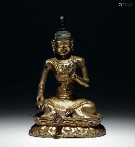 清中期 铜鎏金菩萨座像