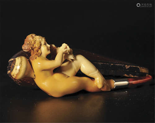 20世纪 海泡石女性人物雕塑造型烟斗