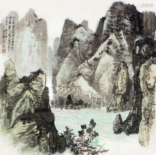 梁树年(1911-2005) 漓江小景 镜心 设色纸本