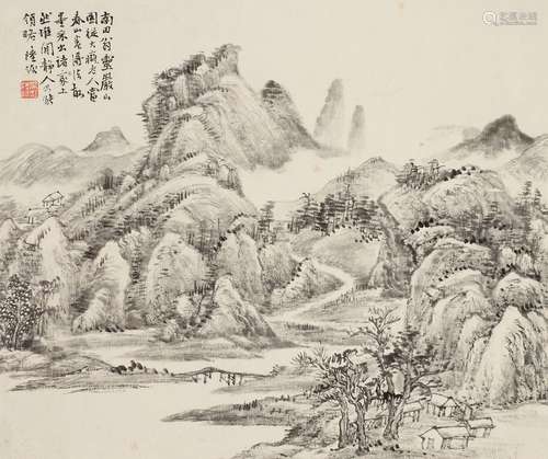 陆恢(1851-1920) 山水小品 立轴 水墨纸本