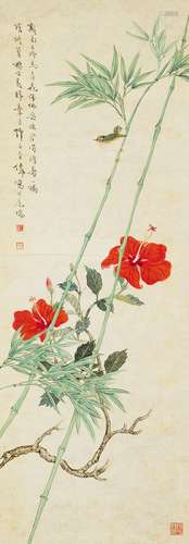 王伟(1885-1950) 花鸟 镜心 设色纸本