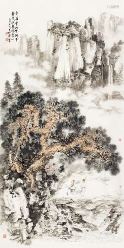 梁树年(1911-2005) 云山隐居图 镜心 设色纸本