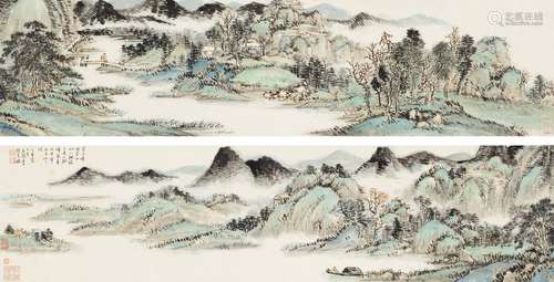 张石园(1898-1959) 山水手卷 手卷 设色纸本