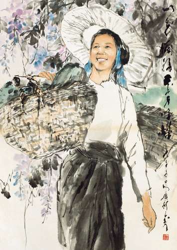 王子武(b.1936) 山花烂漫 立轴 设色纸本