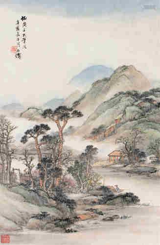 吴石僊辛亥（1911年）作 幽居图 镜心 设色纸本