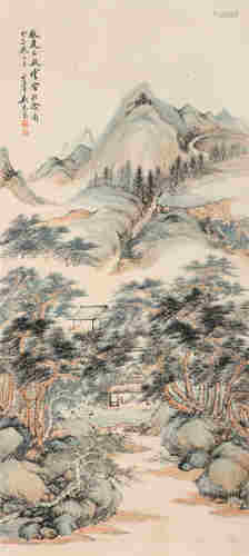 吴琴木癸未（1943）年作 云壑松阴图 立轴 设色纸本