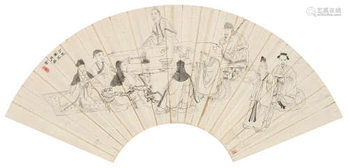 禹之鼎 1697年作 文会图 镜框