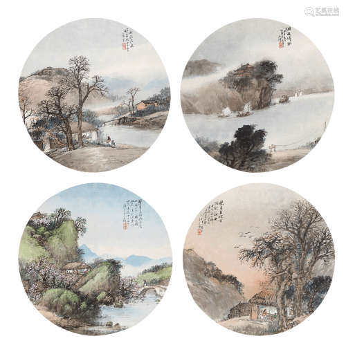 吴石僊 1894年作 四季佳胜 立轴