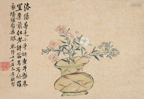 李鱓 （款） 1752年作 瓶花 立轴