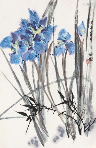 郭怡孮 1984年作 花卉 立轴