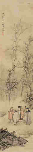 陈少梅庚辰（1940）年作 五老图 立轴 设色纸本
