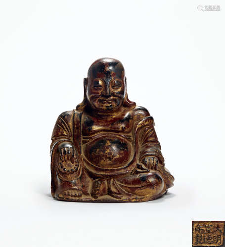 明 铜漆金弥勒佛坐像