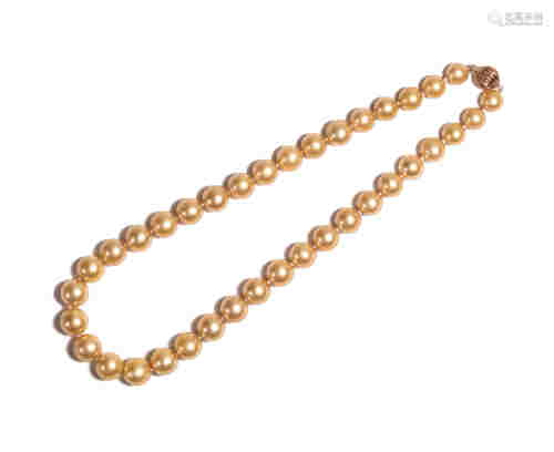 天然珍珠（金色）项链