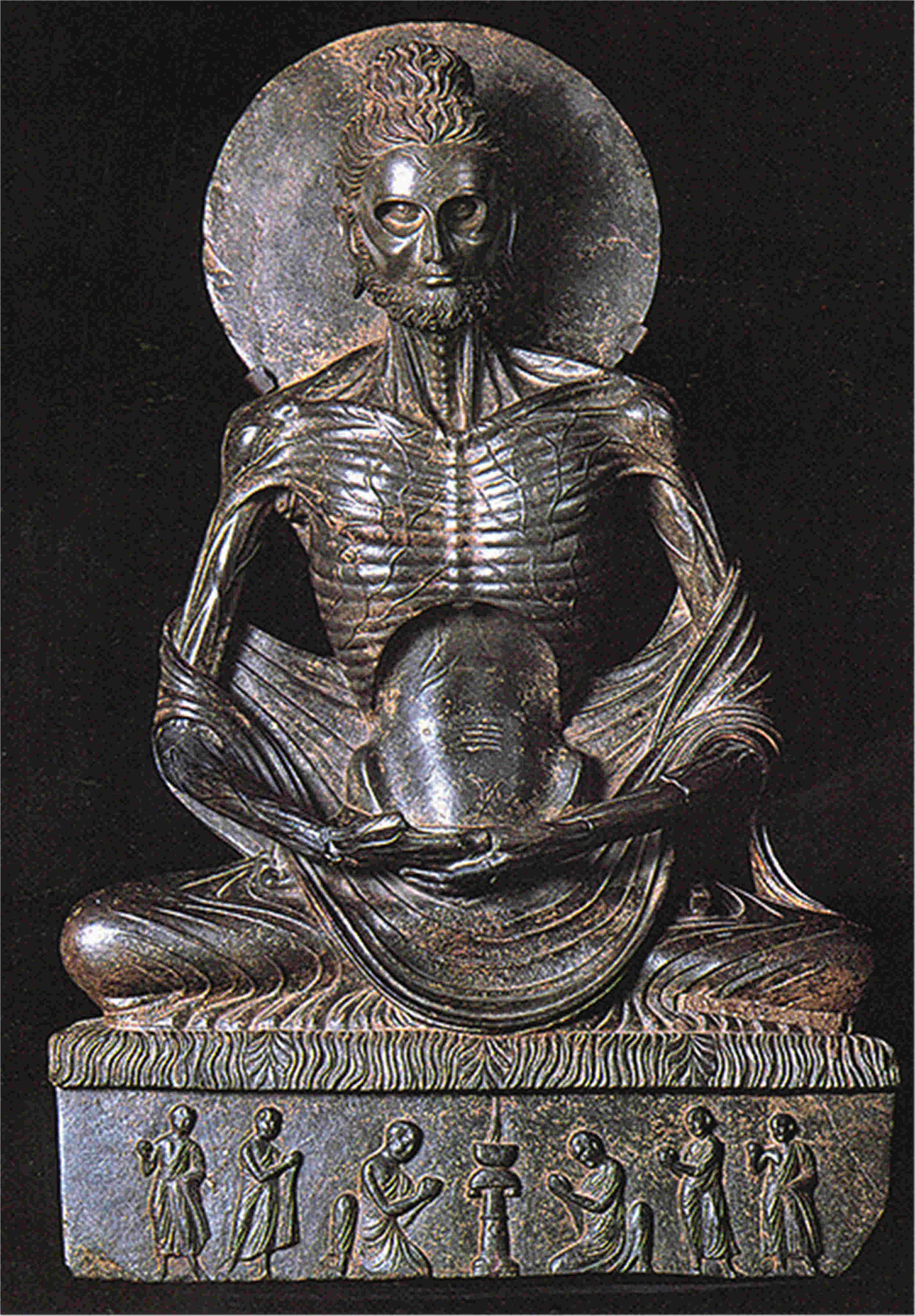 公元34世纪犍陀罗灰绿片岩雕苦修佛陀头像