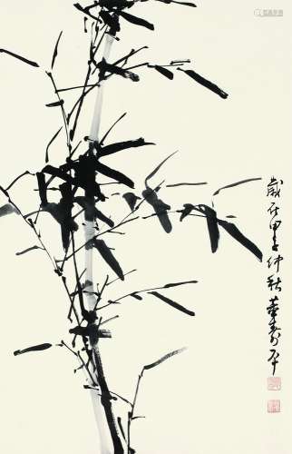 董寿平 甲子（1984年）作 劲节迎风 立轴 纸本