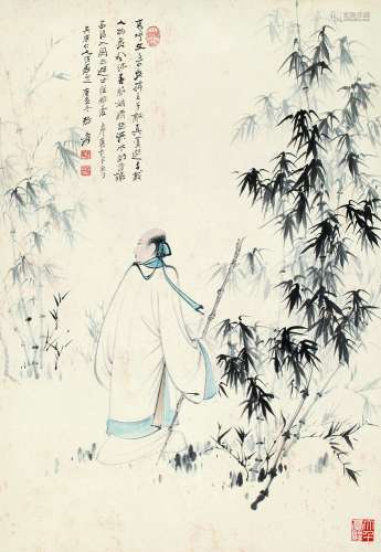 张大千 庚辰（1940年）作 高士图 镜心 纸本