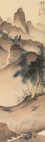 张大千 庚午（1930）年作 夷陵山寺 立轴 设色纸本