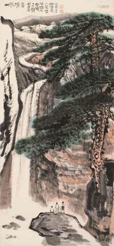 何海霞 癸丑（1973）年作 山水清音 镜片 设色纸本