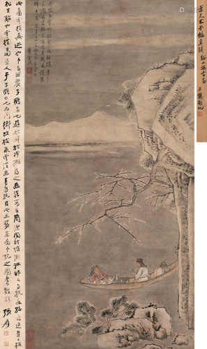 萧云从辛丑（1661）年作 溪山梅雪图 立轴 设色纸本