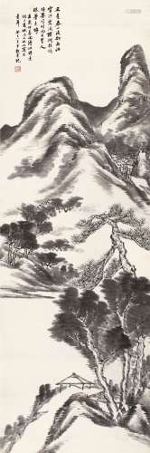 沈尹默 癸巳（1953）年作 春山江霭 立轴 水墨纸本