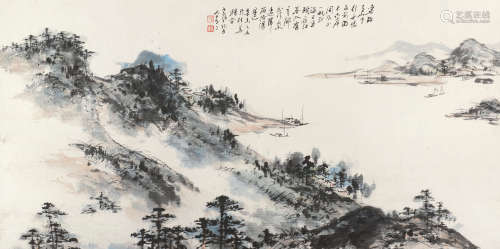 晏济元 辛未（1991年）作 山水 镜片 设色纸本