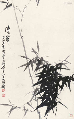 刘昌潮 1985年作 清翠 立轴 水墨纸本