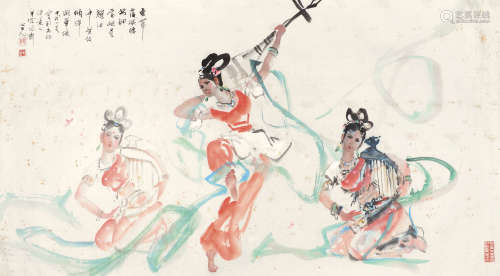 杨之光 甲戌（1994年）作 唐舞·升平乐 镜片 设色纸本