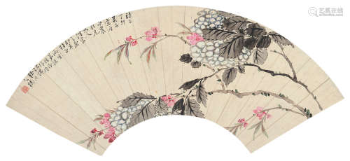 汤贻汾 丁卯（1807年）作 花卉 镜片 设色纸本