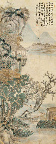 沈周（款） 己卯（1579）年作 湘江归棹 立轴 设色纸本
