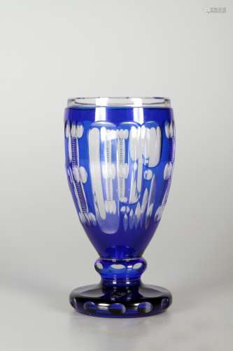 蓝色水晶玻璃杯 捷克