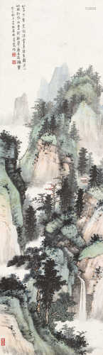 林清霓 癸巳（1953）年作 竹雨松风 立轴 设色纸本