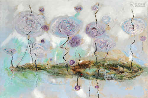 鸥洋 1997年作 紫色世界 布面 油画
