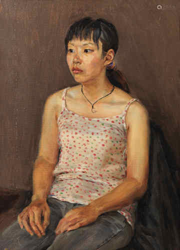 姚宏儒 2005年作 女肖像 布面 油画