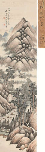 耿德 1873年作 拟石谷山水 立轴 设色纸本