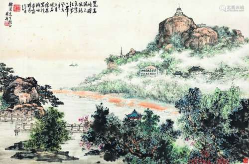 陈挺 癸亥(1983年)作 鼓浪屿之景 镜片 设色纸本