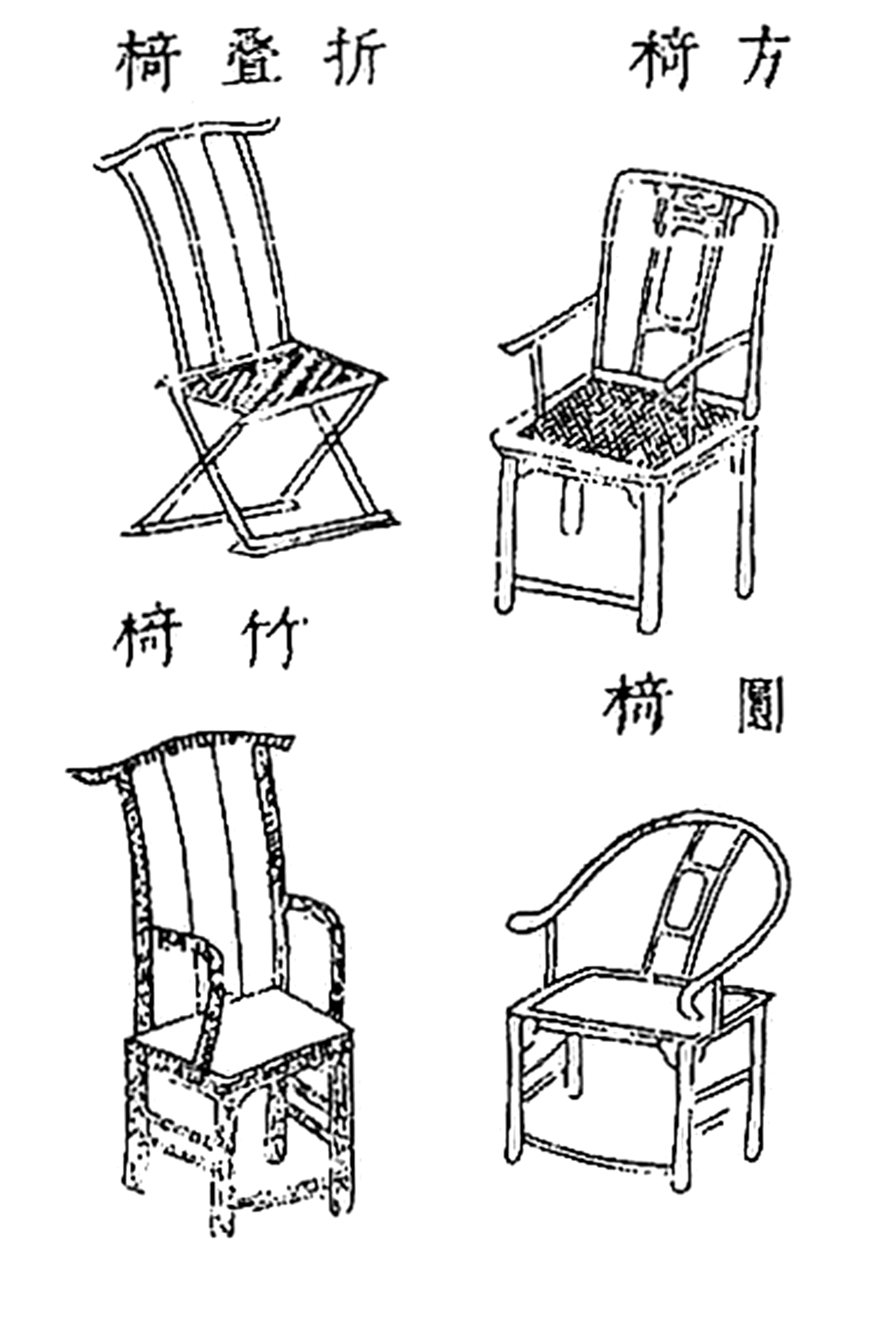 明清椅子手绘图图片