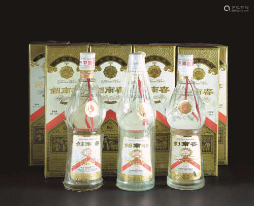 剑南春 数量：12瓶 度数：52% 规格：500ml 日期：1991年至1993年