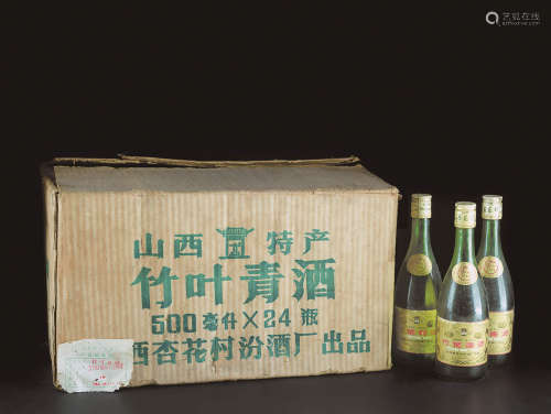 竹叶青 数量：24瓶（原箱，附装箱单） 度数：40% 规格：500ml 日期：1987年6月17日