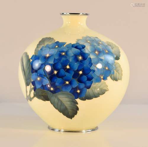 Japanese CloisonnÃ© Vase with Floral Decoration