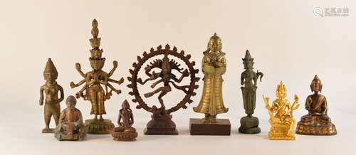 Group of Nine Indian Nepal Chinese Tibet Bronze