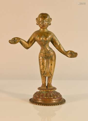 Larger Indian Bronze Dancer with Hand Reaching Out