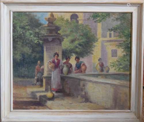 Italian Oil Painting of Jenre Scene
