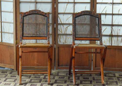 Pair of Dated Chinese Chairs - Xuan Tong Year