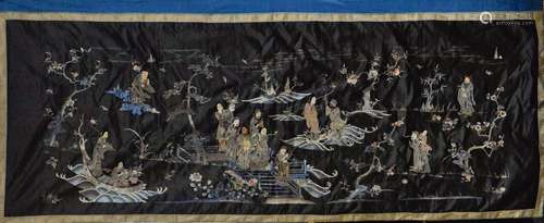 Chinese Embroidery Panel of Figural Scene