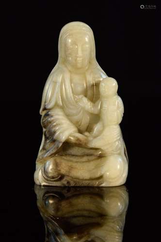 Chinese Nephrite Jade Carving of a Kuanyin