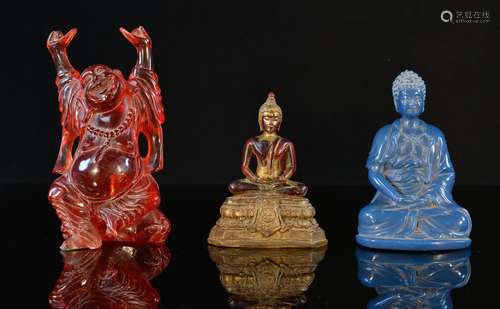 Three Various Color Chinese Buddha